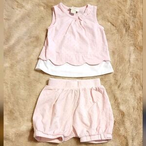 KATE SPADE 2-PIECE LIGHT PINK SLEEVELESS TOP AND SHORTS SET, SIZE 24 MONTHS